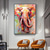 cheap Animal Paintings-Handmade Oil Painting Canvas Wall Art Decoration Abstract Cartoon Animal Pink Elephant for Home Decor Rolled Frameless Unstretched Painting