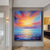 cheap Oil Paintings-Oil Painting Hand painted Customized Sky Clouds Landscape Canvas Oil Painting handmade Sunraise Sunset Art painting hand painted Abstract Cedar Textured sunset sea wall painting for Living Room