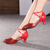 cheap Ballroom Shoes &amp; Modern Dance Shoes-Women&#039;s Modern Dance Shoes Ballroom Dance ChaCha Square Dance Plus Size Heel Sequins Cuban Heel Buckle Adults&#039; Black Silver Red