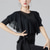cheap Latin Dancewear-Latin Dance Ballroom Dance Top Ruffles Pure Color Splicing Women&#039;s Performance Training Half Sleeve High Cotton Blend