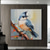 voordelige Olieverfschilderijen-handgemaakte abstracte herten olieverfschilderij op canvas getextureerde kunst aan de muur dier schilderij getextureerde herten schilderij abstracte kunst aan de muur getextureerde vogel papegaaien