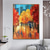 cheap Abstract Paintings-Handmade Oil Painting Canvas Wall Art Decoration Colorful Abstract Rain Street Landscape for Home Decor Rolled Frameless Unstretched Painting