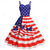 cheap Women&#039;s Collection-USA Flag Dress Swing Dress Flare Dress Adults&#039; Women&#039;s Cosplay Carnival Independence Day / the Fourth of July Easy Carnival Costume