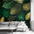 cheap Floral &amp; Plants Wallpaper-Cool Wallpapers Wall Mural Green Golden Leaves Wallpaper Wall Sticker Covering Print Adhesive Required Canvas Home Décor