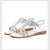 billige Flate sandaler-sølvfargede t-stropper med strass til dame – bohemske, flate bryllupsflip-flops til bruder, strandseremonier og sommerferier