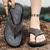 cheap Outdoor Sandals-Men&#039;s Leather Sandals Summer Sandals Slippers &amp; Flip-Flops Retro Walking Casual Daily Vacation Beach Comfortable Shoes Dark Grey Dark Brown