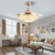 abordables Ventilateurs de plafond lumineux-Ventilateur de plafond LED globe suspendu au plafond sur table 1 lumière 90/105 cm design unique 3 couleurs en métal galvanisé style nordique moderne chambre à coucher 110-240 V