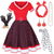 billige Antrekk-1950-talls vintage-inspirert flare-kjole damekostyme vintage cosplay dateparty&amp;amp; kveld festival silke skjerf