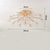 abordables Diseño Sputnik-Lámpara LED blanca cálida 73/80/85 cm 9/12/15 luces lámpara de techo de cristal de lujo moderna pantalla de flores de cristal LED montaje semi empotrado dormitorio 110-240v