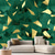 cheap Floral &amp; Plants Wallpaper-Cool Wallpapers Wall Mural Green Golden Leaves Wallpaper Wall Sticker Covering Print Adhesive Required Canvas Home Décor