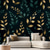 cheap Floral &amp; Plants Wallpaper-Cool Wallpapers Wall Mural Green Golden Leaves Wallpaper Wall Sticker Covering Print Adhesive Required Canvas Home Décor