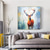 voordelige Olieverfschilderijen-handgemaakte abstracte herten olieverfschilderij op canvas getextureerde kunst aan de muur dier schilderij getextureerde herten schilderij abstracte kunst aan de muur getextureerde vogel papegaaien