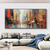 cheap Oil Paintings-Handmade Oil Painting Canvas Wall Art Decoration Modern Abstract Architectural Streetscape for Home Living Room Decor Rolled Frameless Unstretched Painting