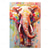 cheap Animal Paintings-Handmade Oil Painting Canvas Wall Art Decoration Abstract Cartoon Animal Pink Elephant for Home Decor Rolled Frameless Unstretched Painting
