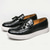 billige Loafers-krokodillemønster loafers for menn med slip-on design – uformelle sko i imitert skinn med hvit såle