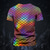 abordables T-shirts 3D-Homme Balance Holographique T shirt Manche Courte T-shirt 3D effet Col Ras du Cou Chemise Mode Exagéré Marrant Plein Air Sport extérieur Arc-en-ciel Eté Printemps Vêtement Tenue S M L XL XXL XXXL