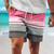 cheap Board Shorts-Men&#039;s Stripe Geometric Pattern Gradient Color Board Shorts Swim Shorts Swim Trunks Mid Waist Hawaiian Casual Holiday Beach Drawstring with Mesh lining Elastic Waist Designer Clothing Apparel