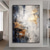 cheap Oil Paintings-Gray Gold Textured Paintinghandmade  Abstract Painting Hand-painted gold foil Acrylic Paintings Minimalist artwork Wall Art painting  for Living Room bedroom artwork