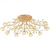 abordables Diseño Sputnik-Lámpara LED blanca cálida 73/80/85 cm 9/12/15 luces lámpara de techo de cristal de lujo moderna pantalla de flores de cristal LED montaje semi empotrado dormitorio 110-240v
