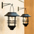 billiga Utomhuslampetter-soljärn lampskärm volfram glödlampa svart powered vägglampa utomhus retro lykta hängande vägglampa vattentät retro metall sol trädgårdslampa villa veranda belysning 1st