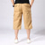 cheap Classic-Men&#039;s Capri Cargo Shorts Cargo Shorts Capri Pants Hiking Shorts Buttons Multi Pocket With Belt Plain Wearable Calf-Length Outdoor Daily Camping &amp; Hiking Fashion Classic Black Army Green