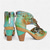 cheap Women&#039;s Sandals-Women&#039;s Hand-Painted Leather Sandals with Floral Cutout Design and Chunky Heel, Vintage Peep Toe Dress Shoes for Summer Parties, Art Events, and Bohemian Outfits