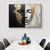 abordables Peintures à l&#039;huile-Peintures abstraites de visages de filles peintes à la main sur toile, peinture noire et blanche, œuvres d&#039;art figuratives dorées, peinture murale minimaliste pour la décoration intérieure, cadre