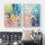 cheap Abstract Paintings-Handmade Colorful Abstract Painting on Canvas Pink Painting Blue Painting Bright Wall Art Fantasy Painting Texture Painting Large Abstract Painting Framed Ready To Hang