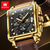 cheap Quartz Watches-OLEVS Men Quartz Watch Creative Outdoor Sports Fashion Luminous Calendar Chronograph Waterproof Leather Watch