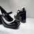 cheap 1950s-Women&#039;s Black and White Mary Jane Pumps - Retro Chunky Heel Platform Shoes for Party and Office Wear