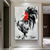 economico Quadri astratti-dipinto a mano gallo gallo dipinto a olio su tela - moderno dipinto impressionista di arte animale vernici spesse pittura a olio animale a trama pesante