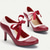 cheap 1950s-Elegant Vintage Two-Tone Red and White Ribbon-Tie Pumps for Women - Stylish High Heel Dress Shoes