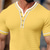 preiswerte Lässiges Henley-T-Shirt-Herren Waffel-Shirt T-Shirt mit V-Ausschnitt Kurzarm-Shirt T-Shirt Feste Farbe Henley Outdoor Strasse Kurzarm Patchwork Taste Bekleidung Täglich