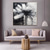 cheap Floral/Botanical Paintings-Handmade Oil Painting Canvas Wall Art Decoration Modern Abstract Black and White Flower for Home Dance Studio Decor Rolled Frameless Unstretched Painting