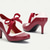 cheap 1950s-Elegant Vintage Two-Tone Red and White Ribbon-Tie Pumps for Women - Stylish High Heel Dress Shoes