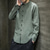 cheap Business Casual-Men's Shirt Linen Shirt Chinese Collar Shirt Mandarin Collar Shirt Casual Shirt Button Up Shirt Plain Streetwear Vacation White Light Green Pink Wine Long Sleeve Grandad Collar Spring &amp;  Fall