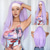 economico Parrucche trendy sintetiche-Parrucche sintetiche Uniformi Costumi di carriera Da principessa Liscio Yaki liscia Parte di mezzo Taglio scalato A macchina Parrucca 26 pollici Viola brillante Capelli sintetici Per donna Cosplay