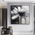 cheap Floral/Botanical Paintings-Handmade Oil Painting Canvas Wall Art Decoration Modern Abstract Black and White Flower for Home Dance Studio Decor Rolled Frameless Unstretched Painting