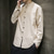 cheap Business Casual-Men's Shirt Linen Shirt Chinese Collar Shirt Mandarin Collar Shirt Casual Shirt Button Up Shirt Plain Streetwear Vacation White Light Green Pink Wine Long Sleeve Grandad Collar Spring &amp;  Fall