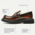 baratos Mocassins de couro premium-mocassins masculinos de couro bovino premium com detalhe de corrente dourada – elegantes sapatos sociais marrons slip-on para uso formal e profissional