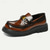 baratos Mocassins de couro premium-mocassins masculinos de couro bovino premium com detalhe de corrente dourada – elegantes sapatos sociais marrons slip-on para uso formal e profissional