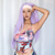 economico Parrucche trendy sintetiche-Parrucche sintetiche Uniformi Costumi di carriera Da principessa Liscio Yaki liscia Parte di mezzo Taglio scalato A macchina Parrucca 26 pollici Viola brillante Capelli sintetici Per donna Cosplay
