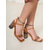cheap Block Heels-Women&#039;s Boho-Chic Patterned Strap Heels with Textured Block Heel - Perfect for Summer Festivals
