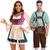 cheap Couples-Couples Oktoberfest Beer Costume Dirndl Dress Trachtenkleider Lederhosen Oktoberfest Couple German Munich Wiesn Men&#039;s Women&#039;s Traditional Style Cloth Halloween Carnival