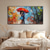 cheap Oil Paintings-Couple Walking In The Rain Oil Painting hand painted Red Umbrella Woman City Street Scene oil painting Wedding Anniversary Gift Romantic Lover oil painting  Minimalist Decortion