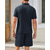 baratos Esportes-Homens Camisa de golfe pólo de golfe Trabalho Casual Lapela Manga Curta Básico Moderno Tecido Botão 2 Peças Primavera Verão Normal Preto Branco Azul Marinho Verde Tropa Camisa de golfe
