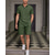 baratos Esportes-Homens Camisa de golfe pólo de golfe Trabalho Casual Lapela Manga Curta Básico Moderno Tecido Botão 2 Peças Primavera Verão Normal Preto Branco Azul Marinho Verde Tropa Camisa de golfe
