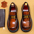 baratos Mocassins de couro premium-mocassins masculinos de couro bovino premium com detalhe de corrente dourada – elegantes sapatos sociais marrons slip-on para uso formal e profissional