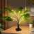 abordables 123496-lampe de bureau en feuille de palmier tropical, USB  &amp; alimenté par batterie pour la chambre  &amp; extérieur, commande par bouton-poussoir, décoration de fête hawaïenne - piles non incluses
