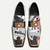 cheap Premium Leather Loafers-Men&#039;s Premium Cowhide Leather Punk Style Loafers - Union Jack and Newspaper Print Slip-On Shoes with Decorative Buckle and Gold Metal Toe Cap